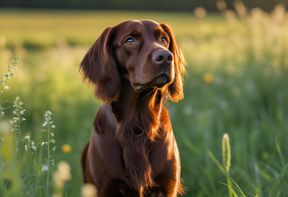 Irish Setter in meadow