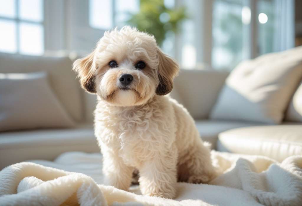 Cute Maltipoo at home