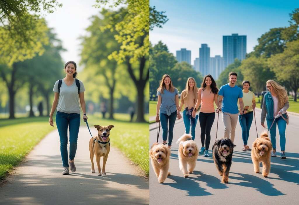 solo dog walks v group dog walks