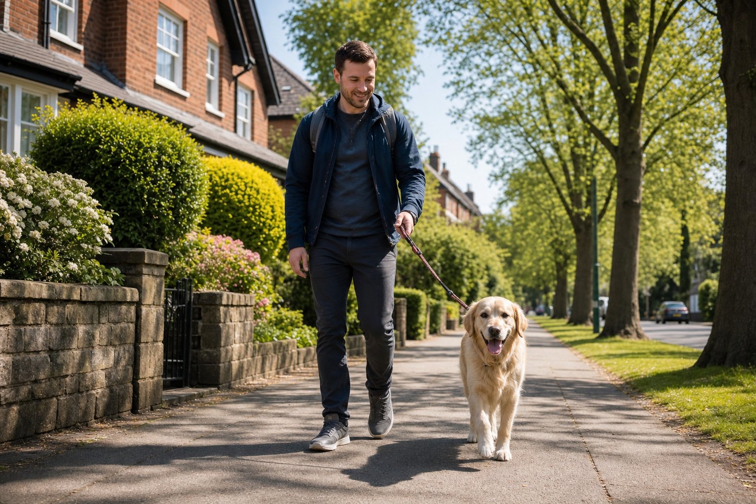 A dog enjoying a calm one-to-one walk with K9 Time in Sheffield