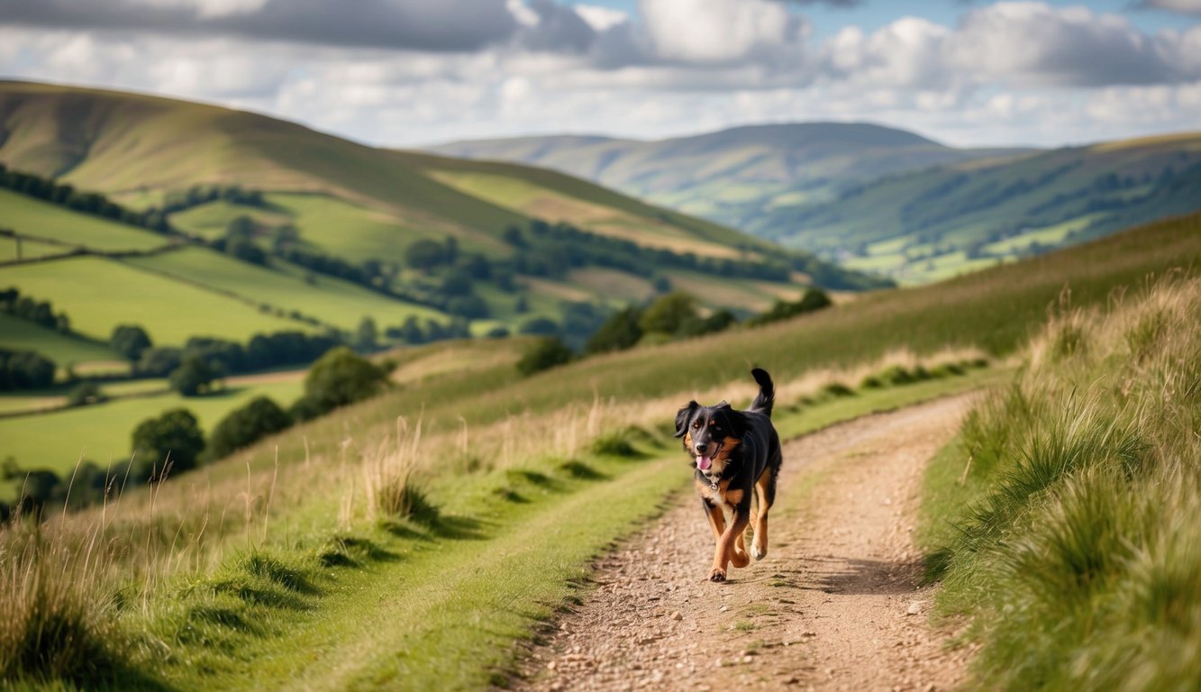 dog walking in the peak disrict