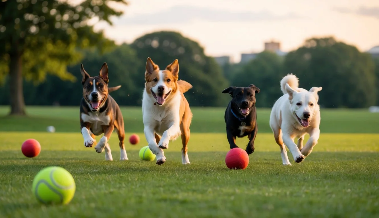 dogs playing in Sheffield park