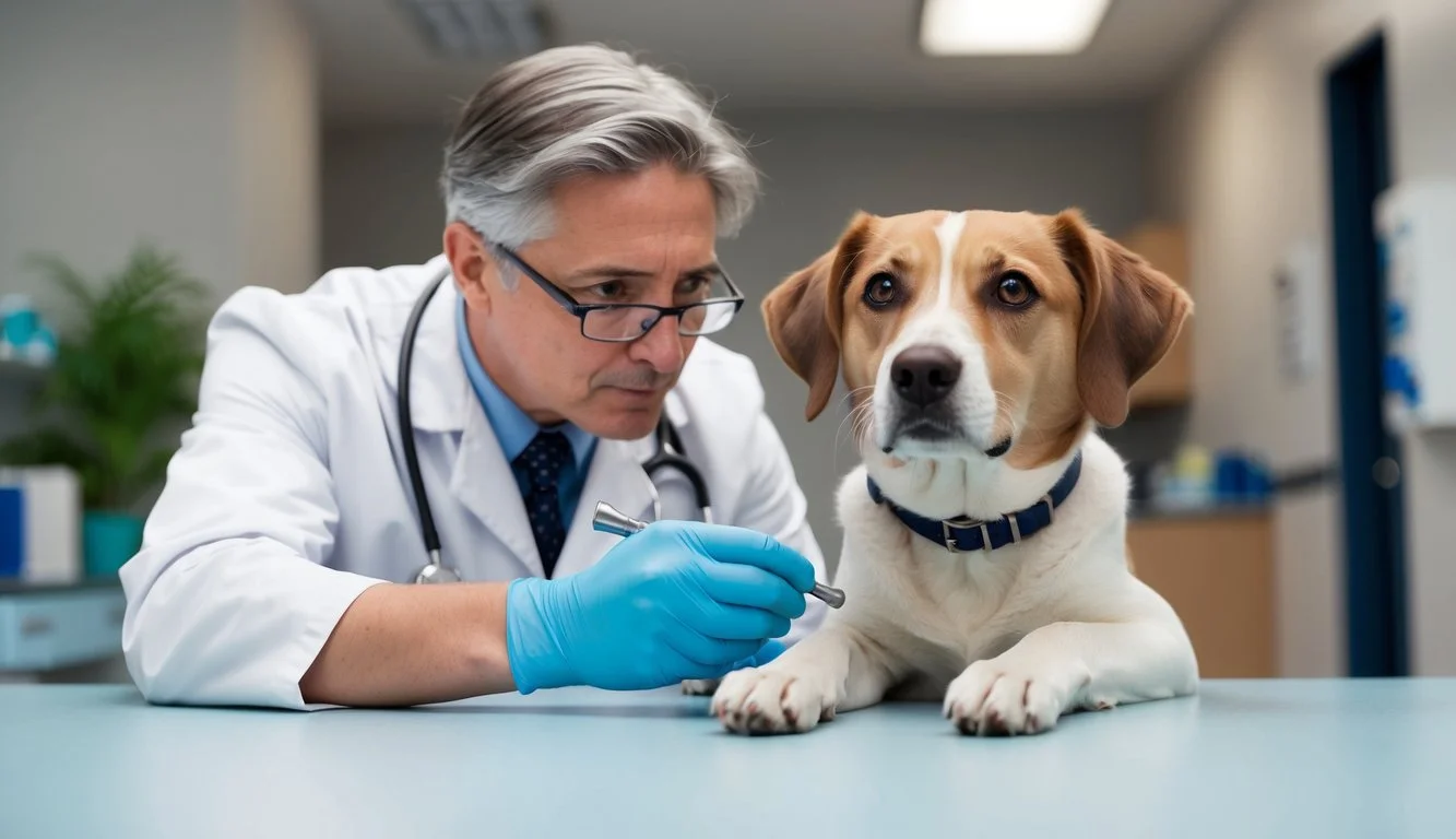 vet with dog